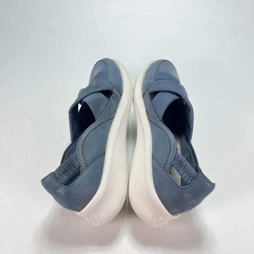 Clarks Sillian 2.0 Star Blue Cross Band Slip On Loafer Shoes Women's Size 6.5M